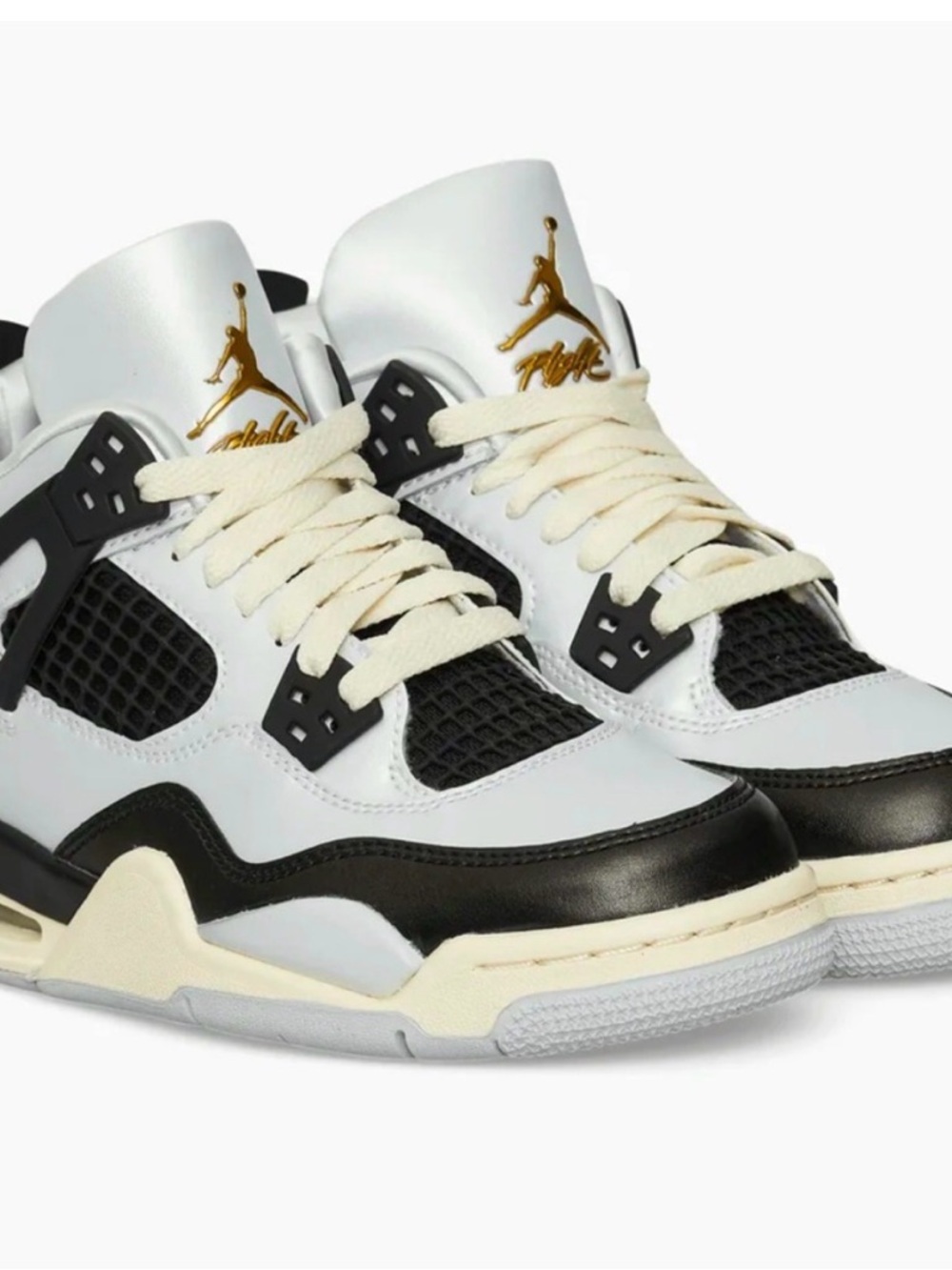 Jordan 4 retro pure platinum 6Y/7.5 W Gold Accents
